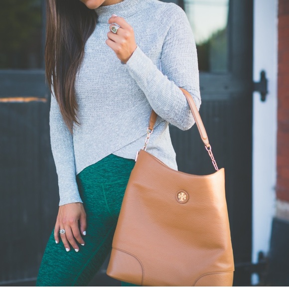 Tory Burch Tan Pebbled Leather Hobo Bag - Picture 2 of 11